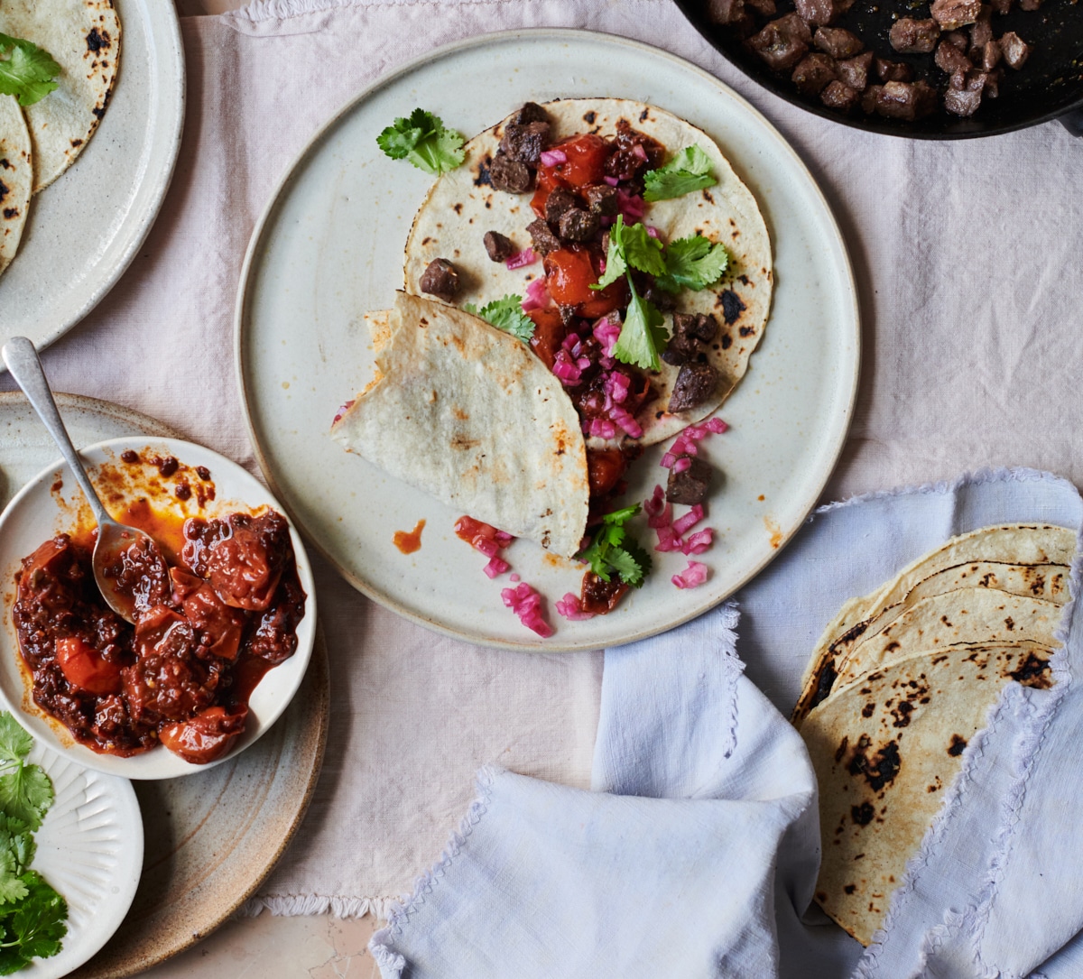 Beef heart tacos made with Borough Market ingredients