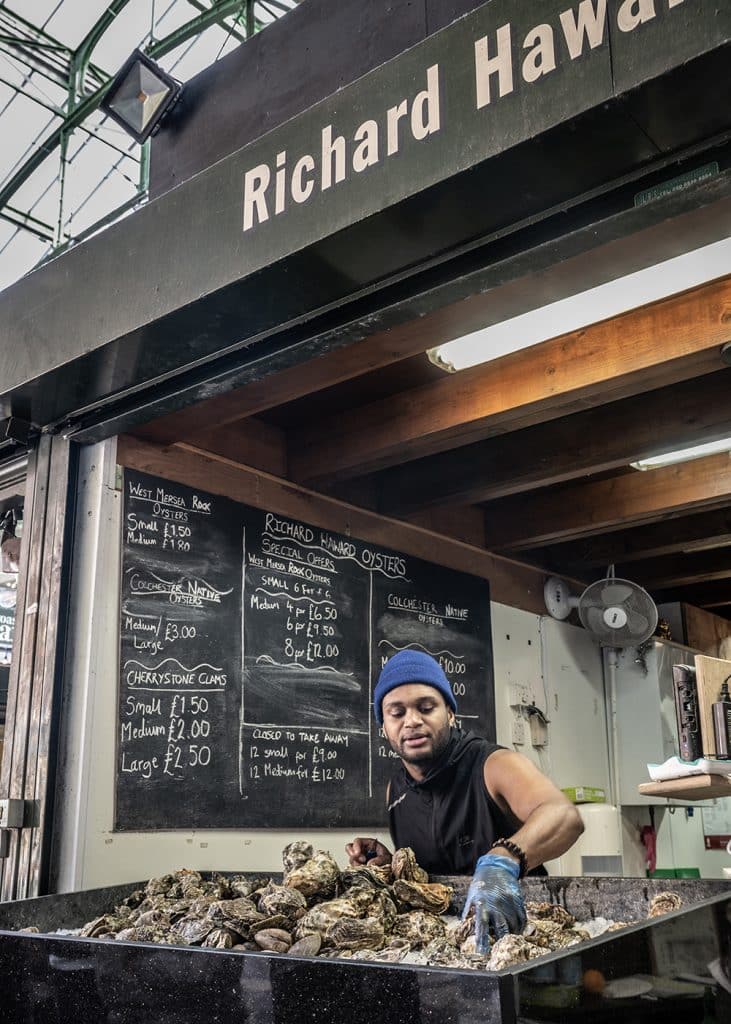 The Richard Haward Oysters stand at Borough Market