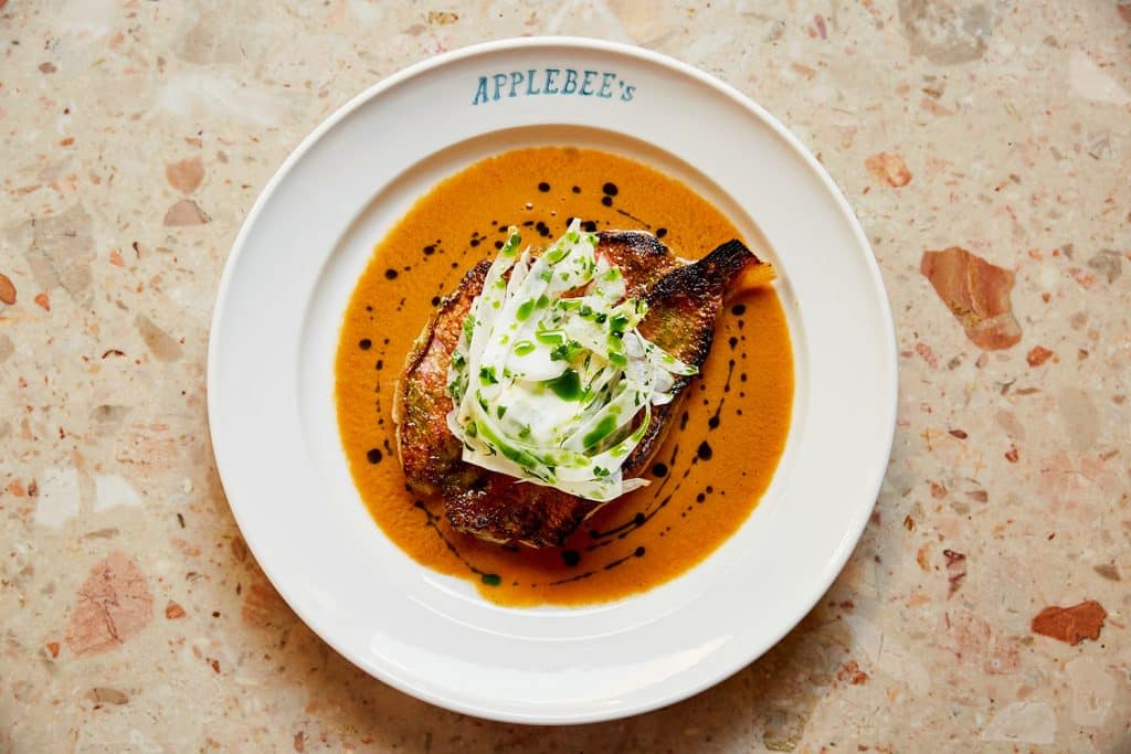 Butterflied red mullet with a bouillabaisse sauce