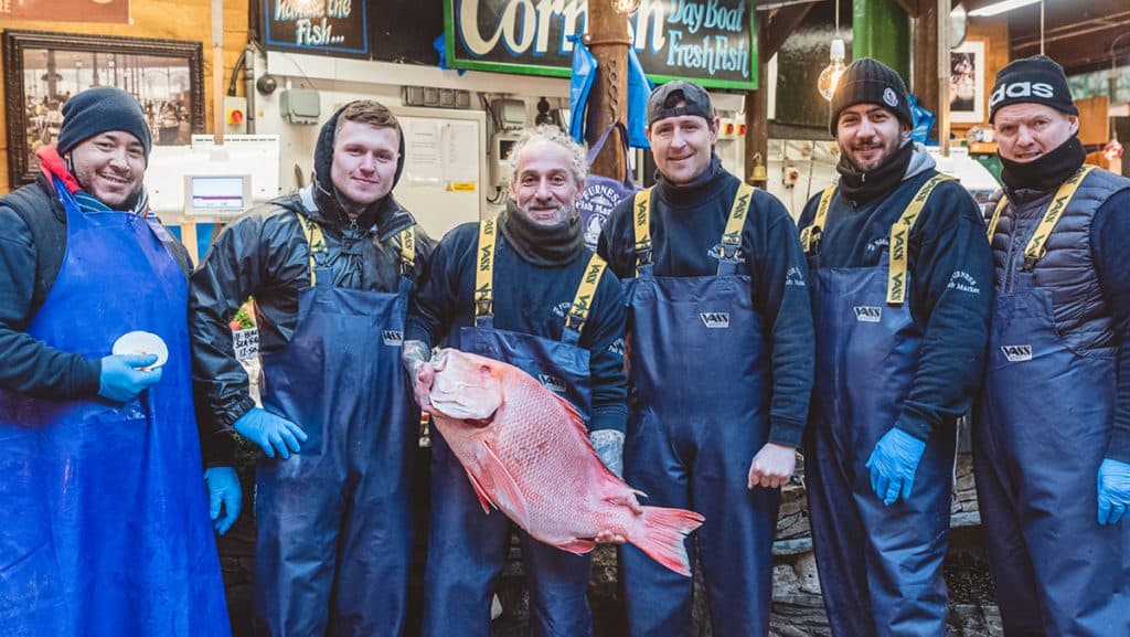 Max Tucker and some of the Furness Fish Markets team